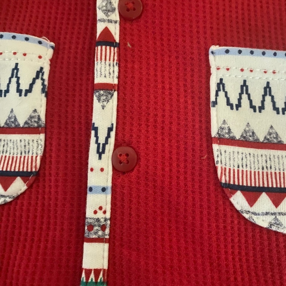 NWT  Red Waffle Knit Hoodie 2 Front Pockets Button Front 6-9M First Impressions - Picture 9 of 11